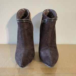 Chocolate brown suede boots